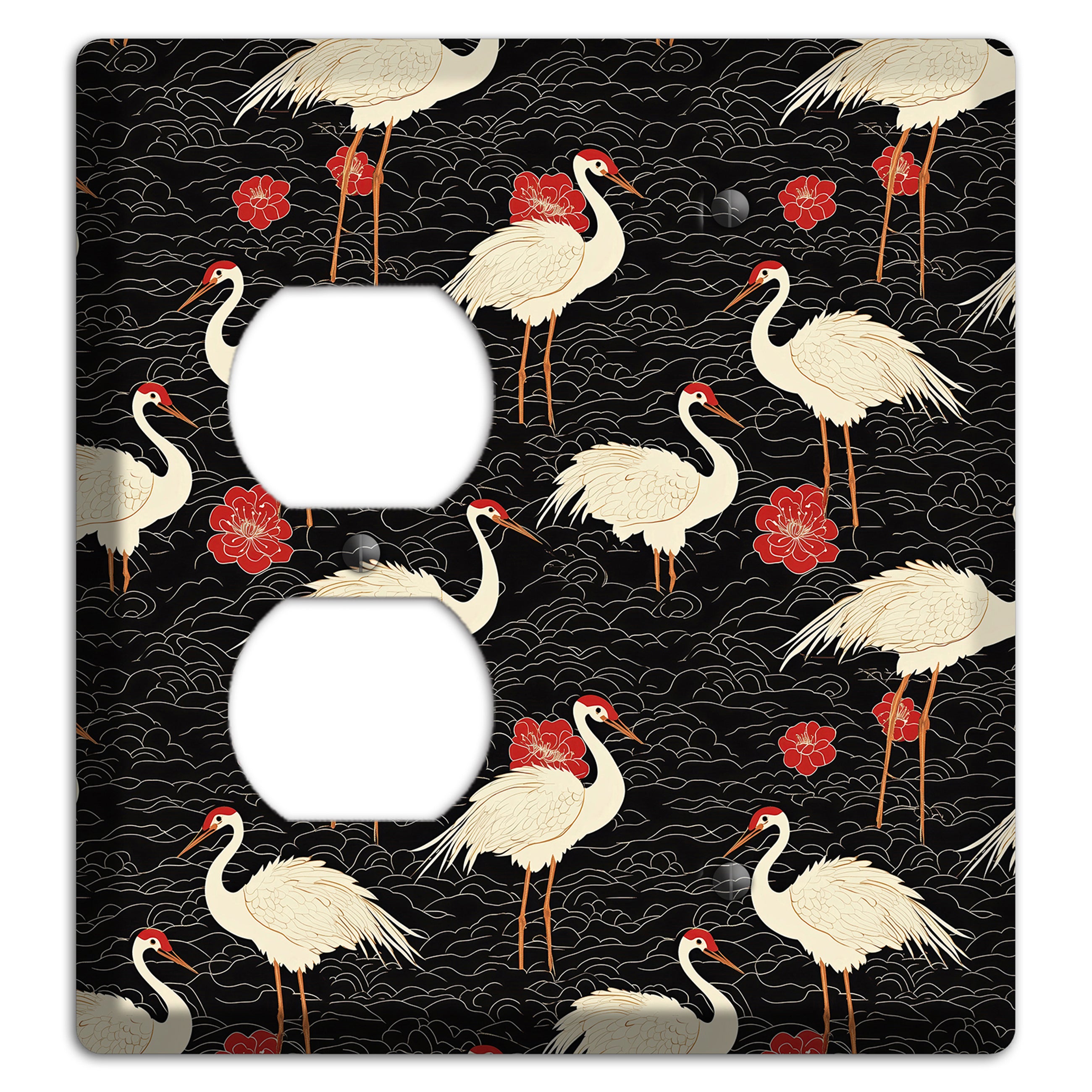 Ebony Crane Vigil Duplex / Blank Wallplate
