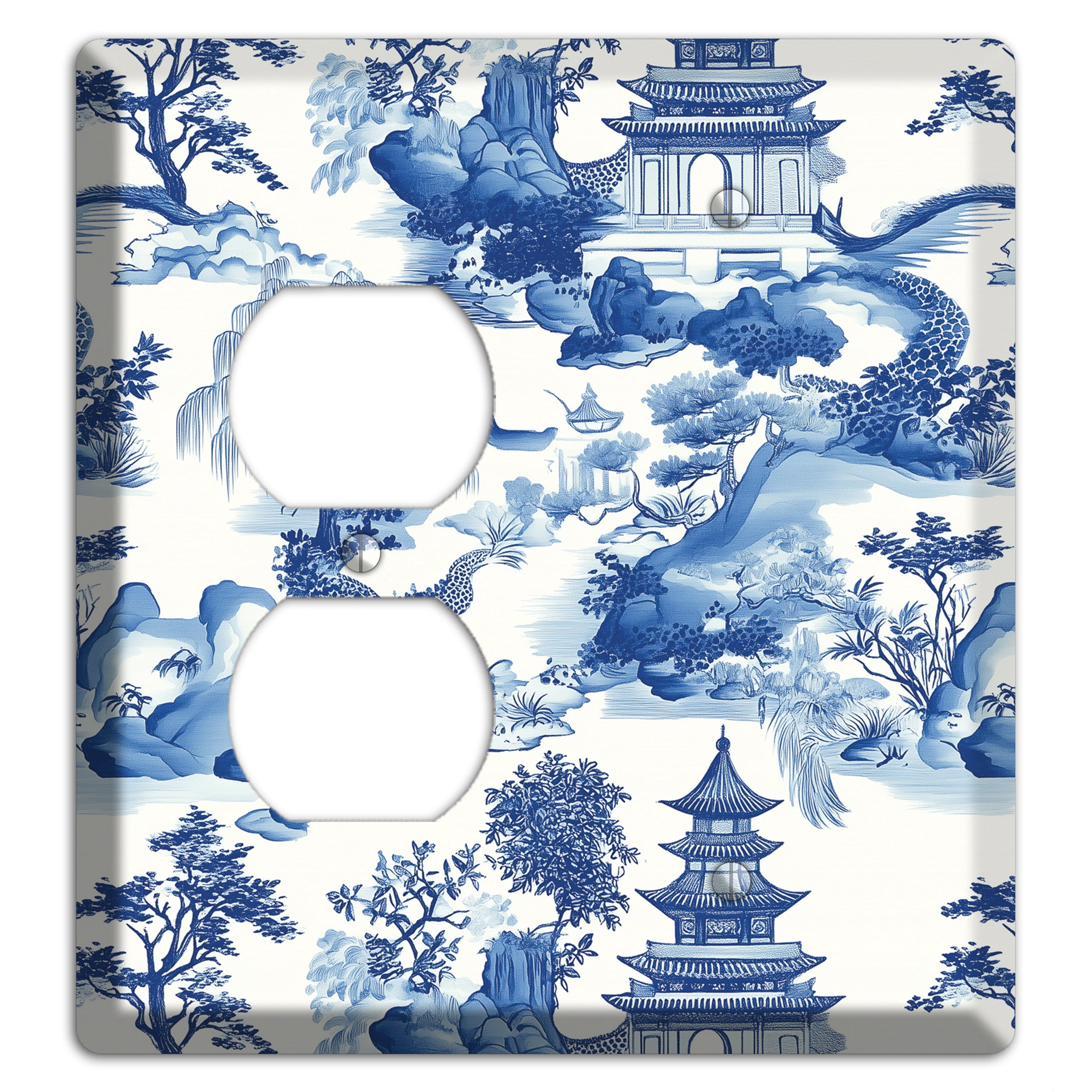Willow & Pagoda Duplex / Blank Wallplate