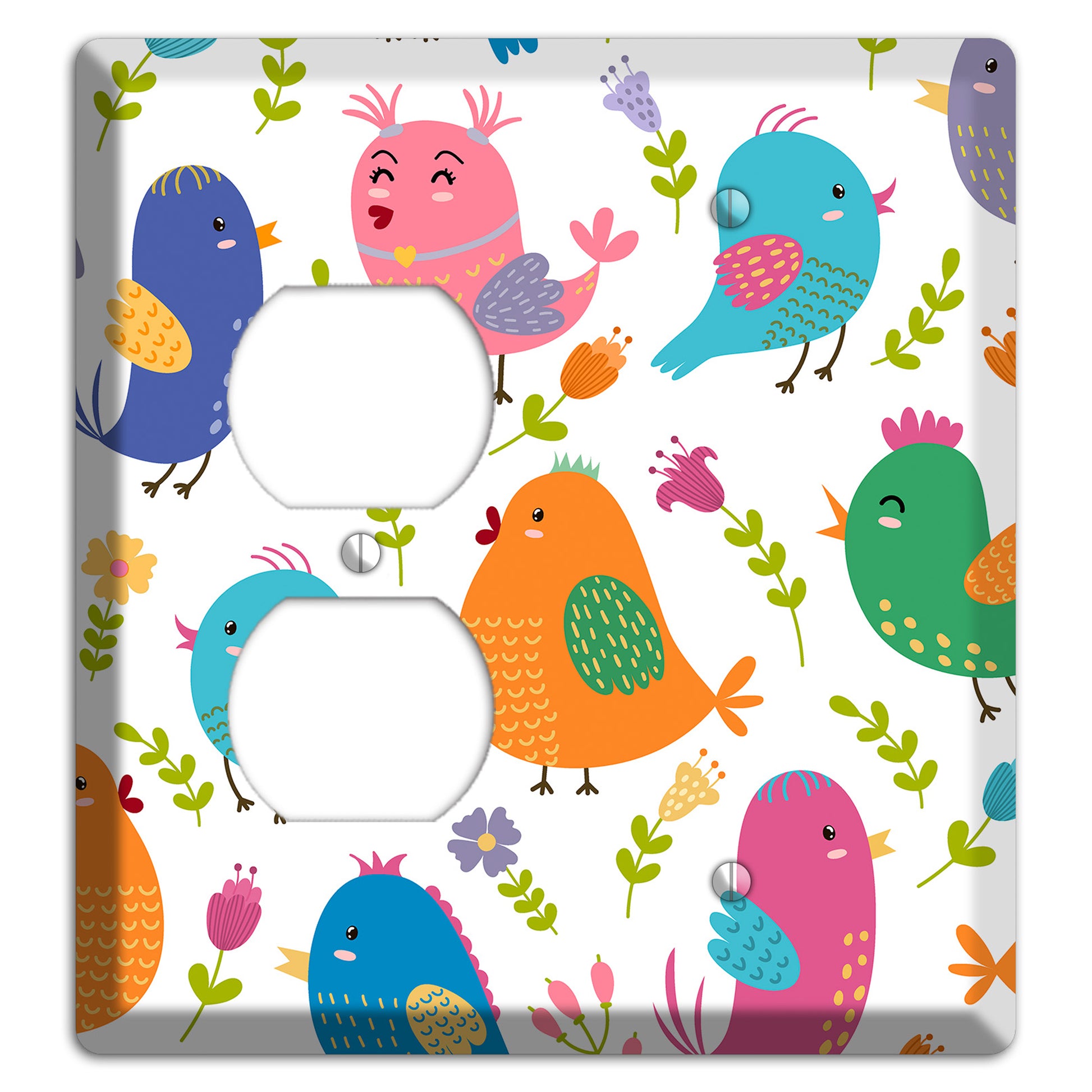 Jungle Chorus (White) Duplex / Blank Wallplate