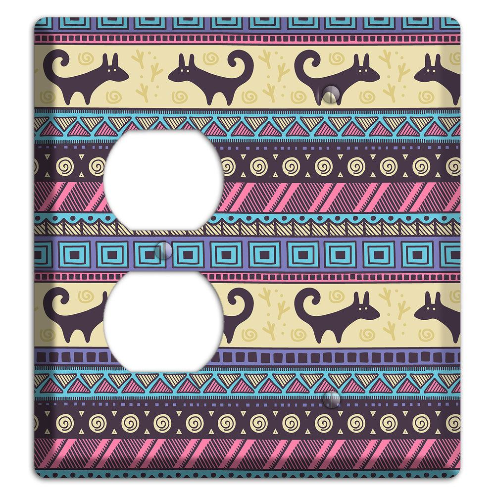 Folk Fox Stripes Duplex / Blank Wallplate