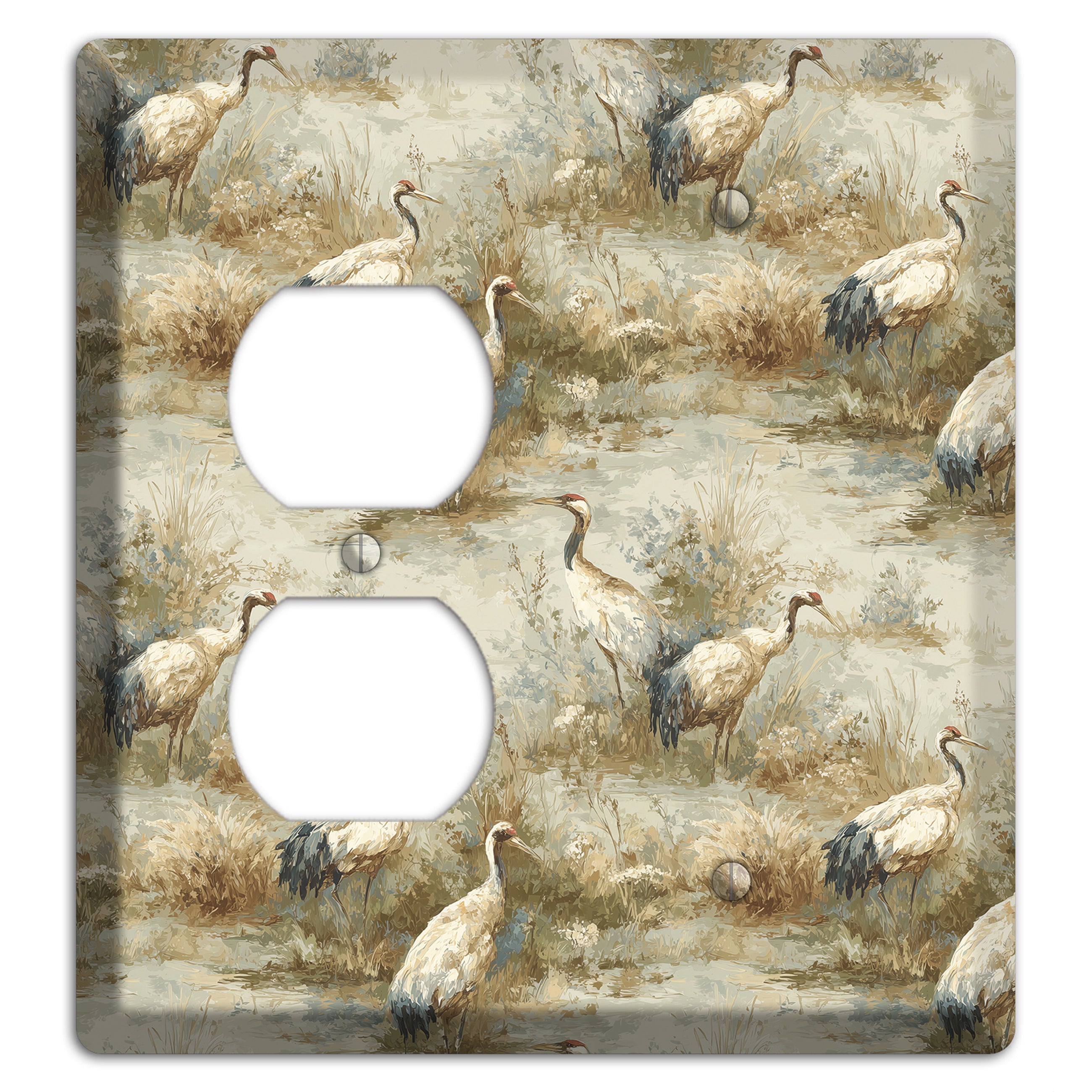 Marshland Crane Reverie Duplex / Blank Wallplate