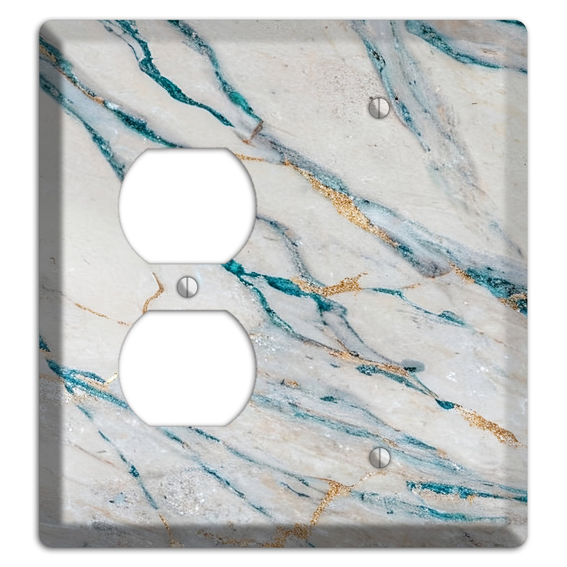 Bondi Blue Marble Duplex / Blank Wallplate