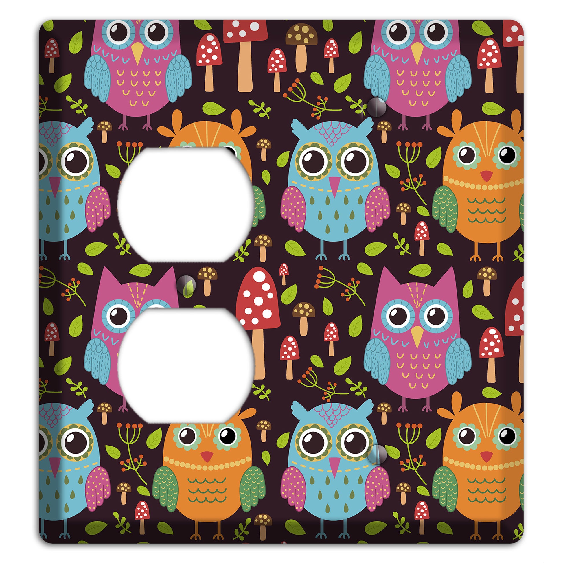 Bright Forest Owls Duplex / Blank Wallplate