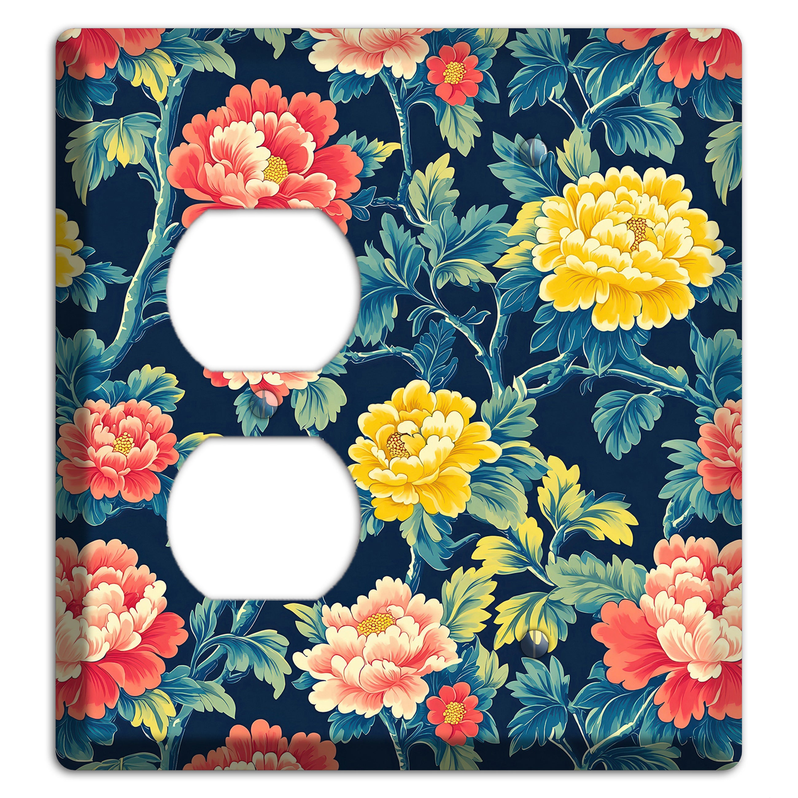 Peony & Bough Duplex / Blank Wallplate
