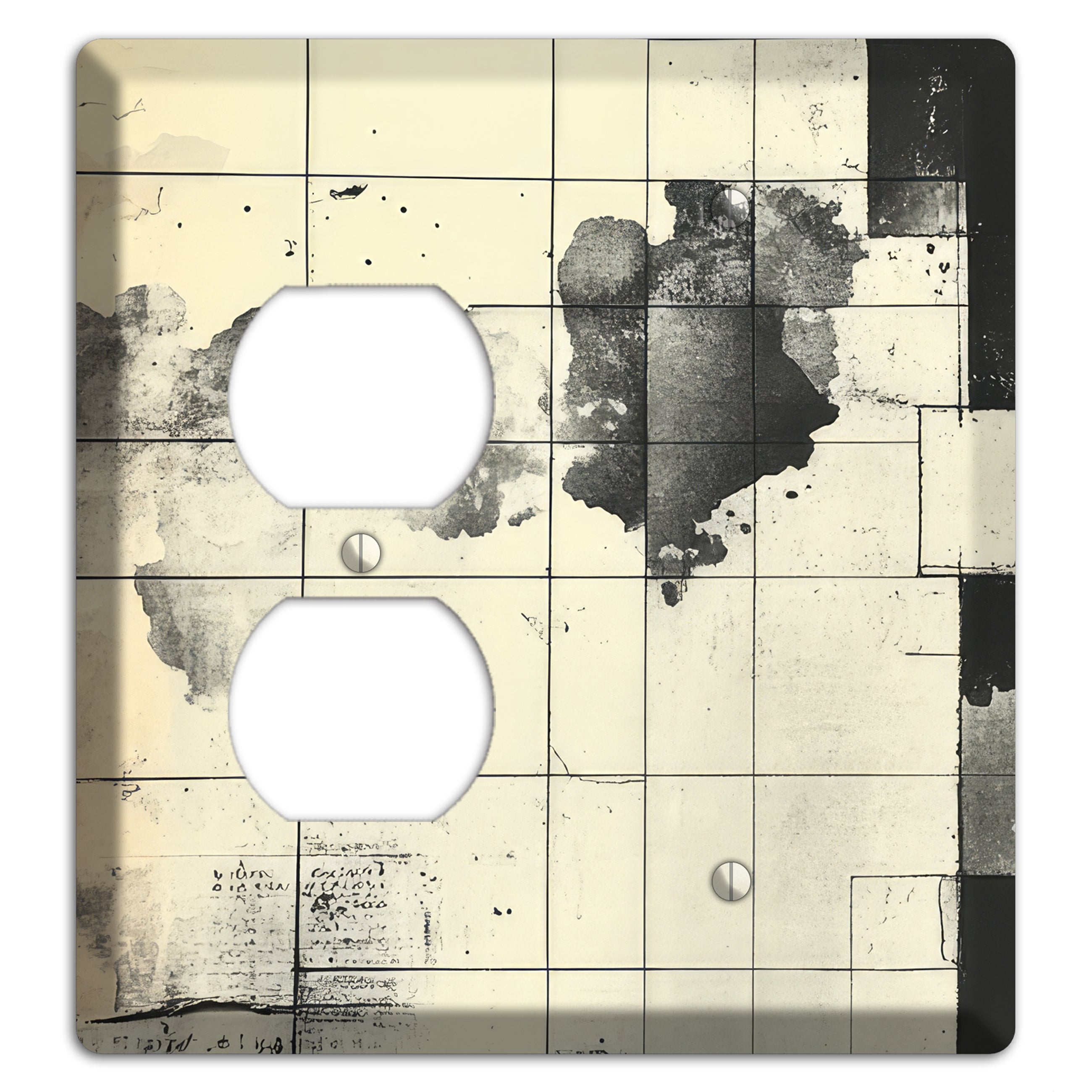 Weathered Grid Chronicle Duplex / Blank Wallplate