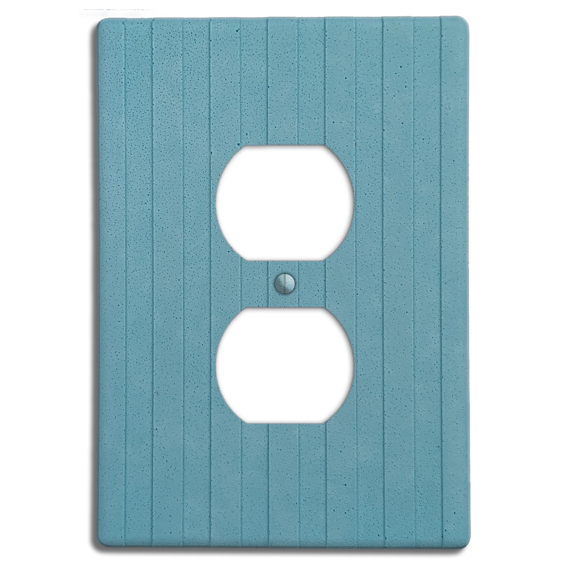 Caribbean Blue Boho Stripes Duplex Outlet Cover Plate