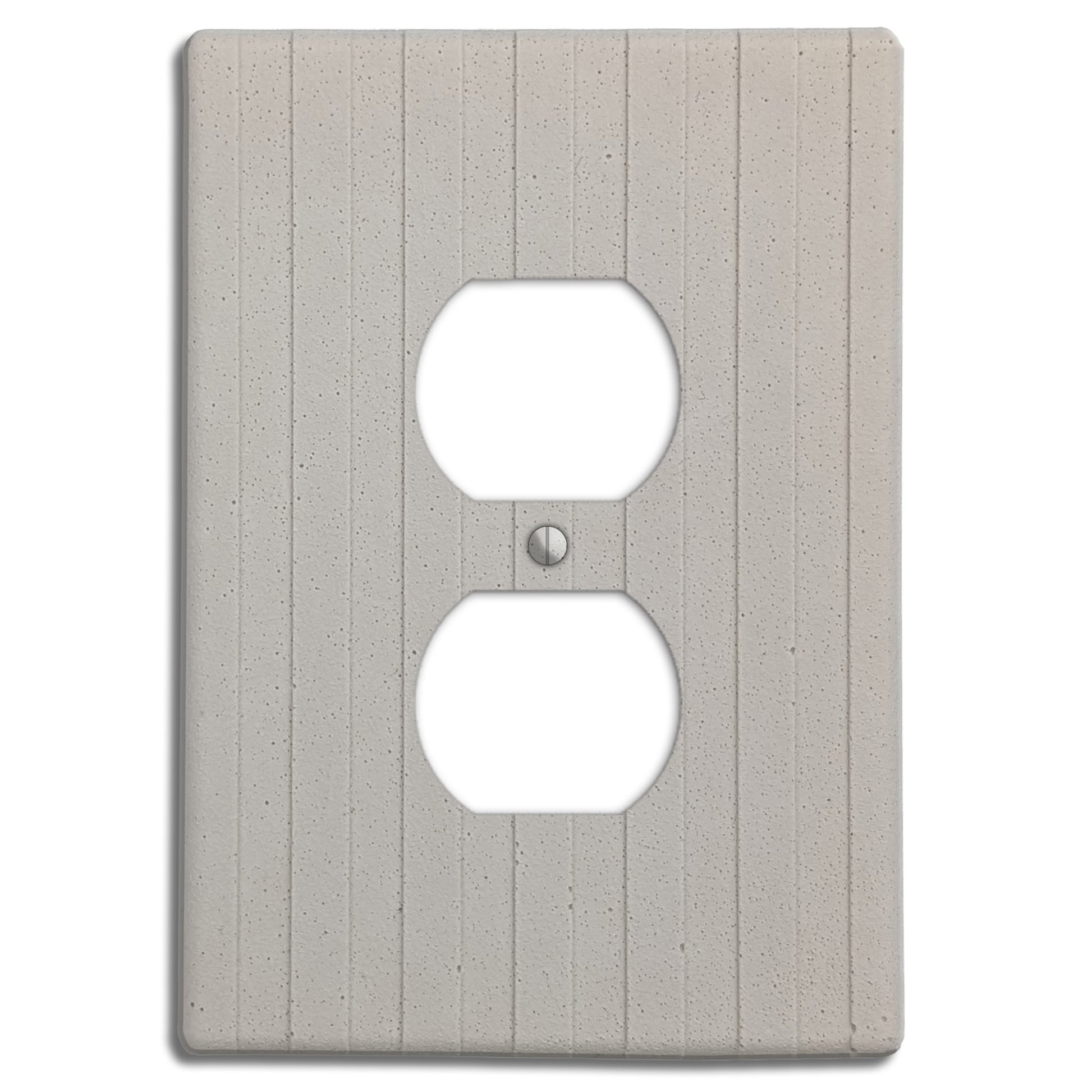 White Boho Stripes Duplex Outlet Cover Plate