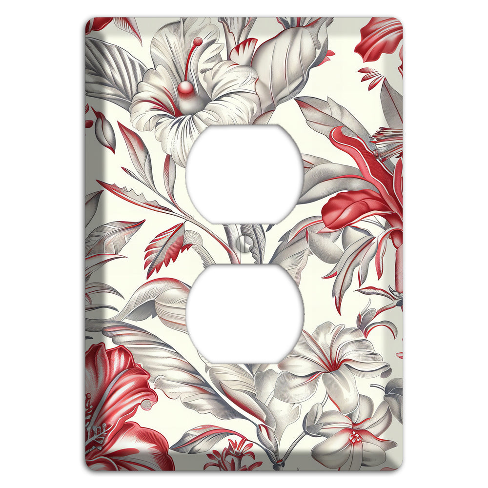 Crimson Botanica Duplex Outlet Wallplate
