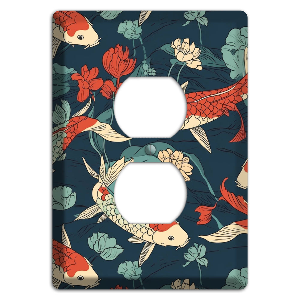 Koi & Lotus Drift Duplex Outlet Wallplate