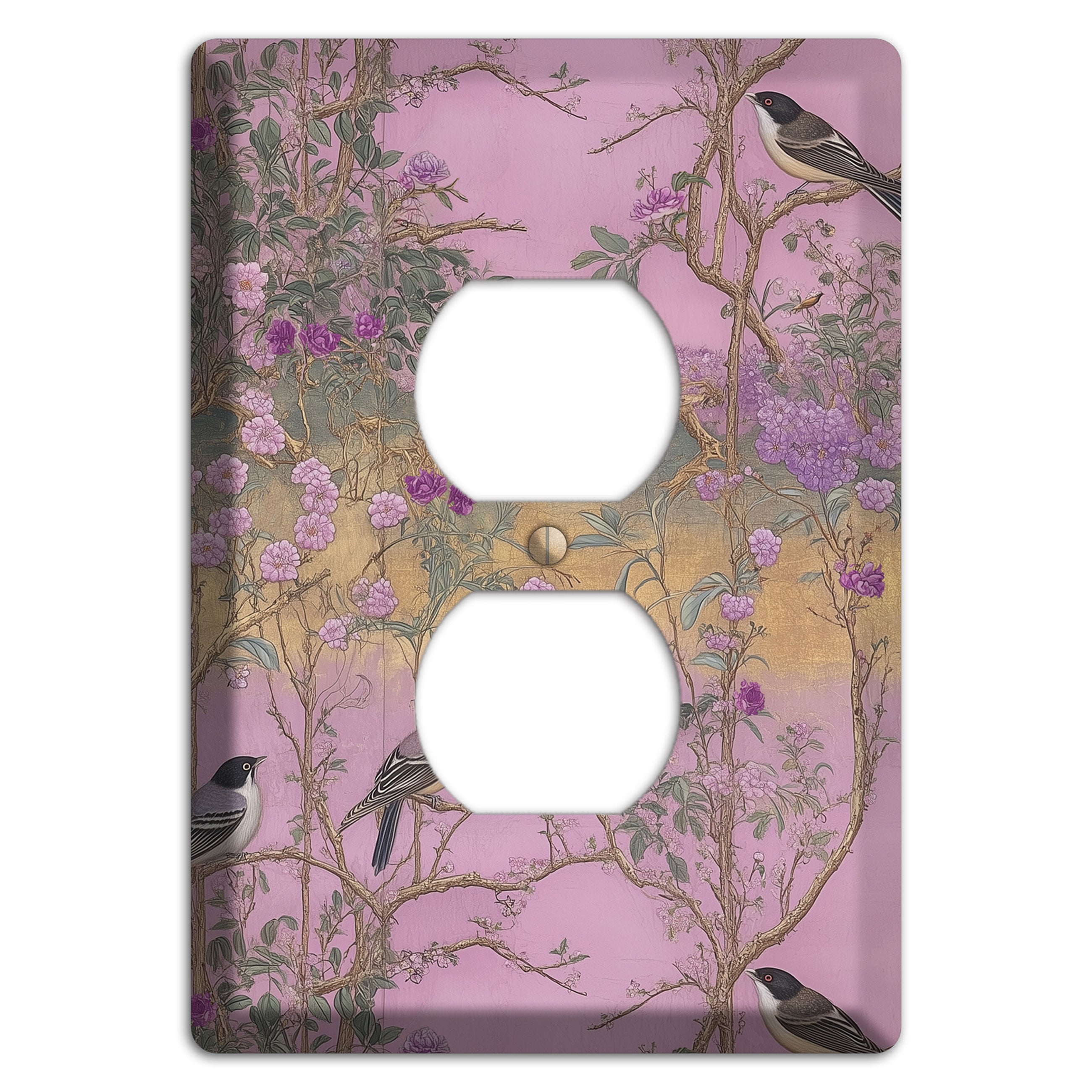 Songbird Twilight Garden Duplex Outlet Wallplate
