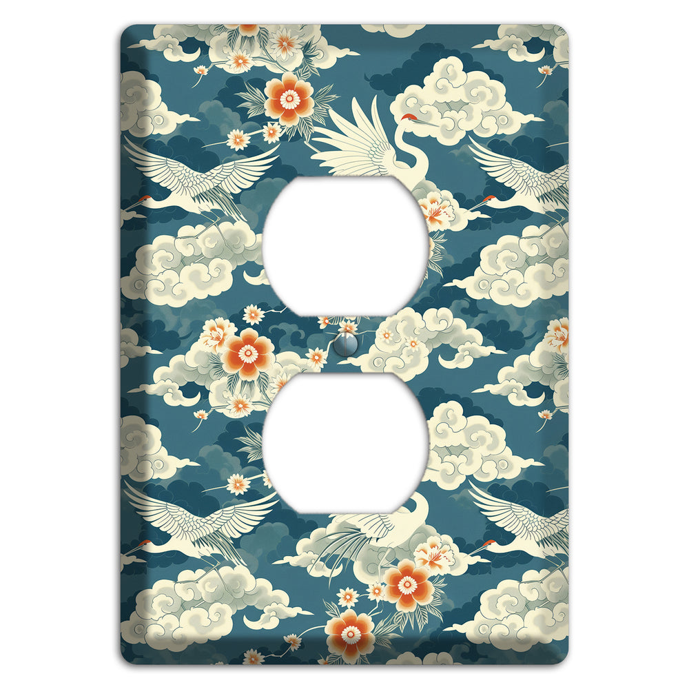 Teal Crane Ascendant Duplex Outlet Wallplate