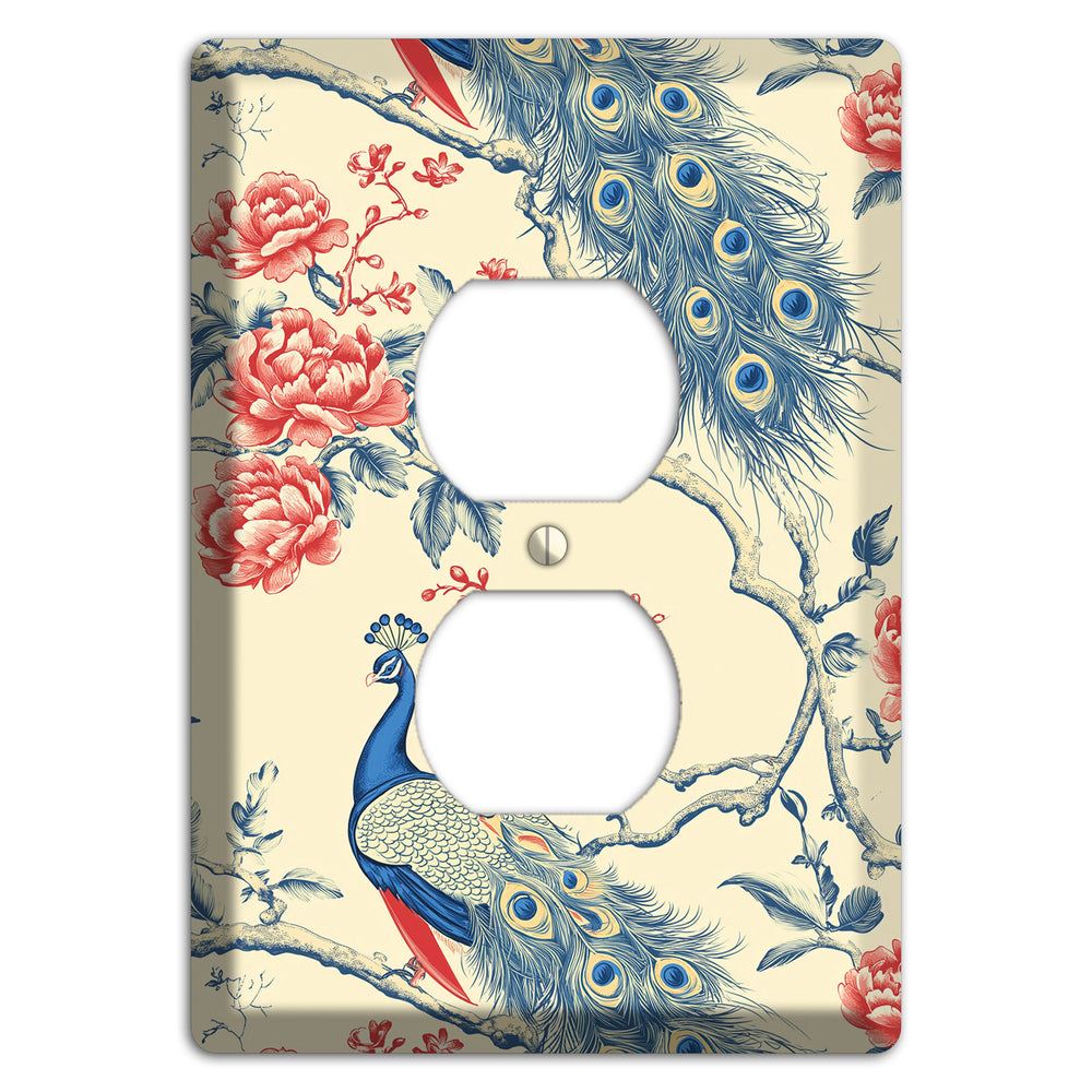 Peacock & Peony Duplex Outlet Wallplate
