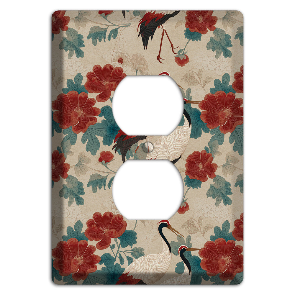 Rust Peony Passage Duplex Outlet Wallplate