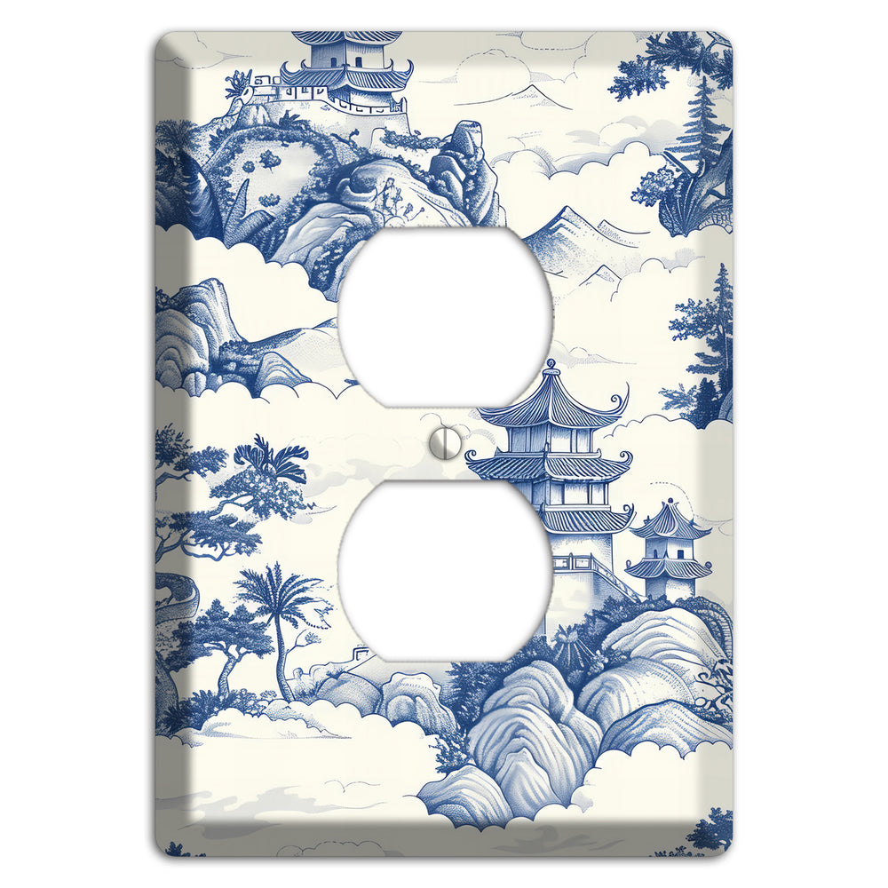 Celestial Pagoda Mist Duplex Outlet Wallplate