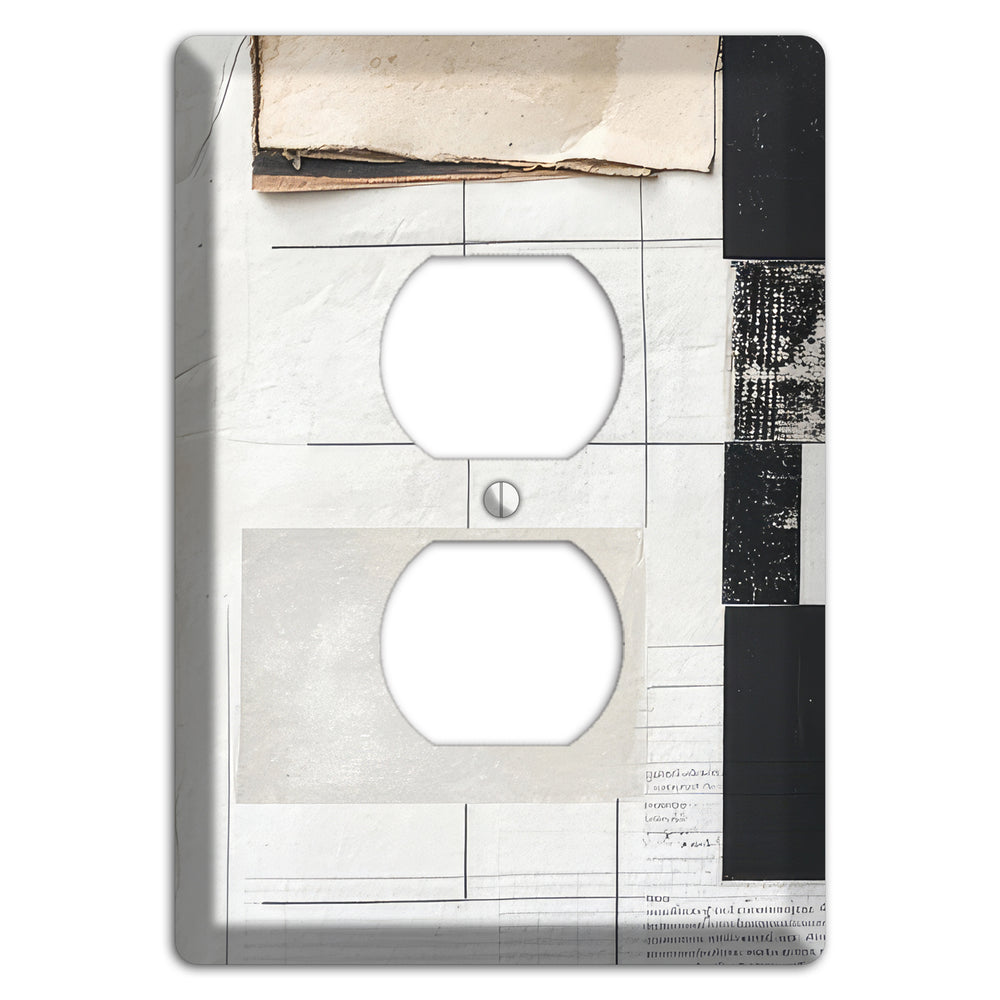 Torn Ledger Fragments Duplex Outlet Wallplate