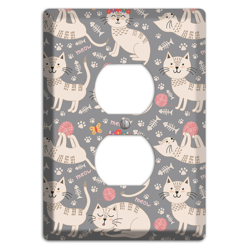Meow Mix (Gray) Duplex Outlet Wallplate