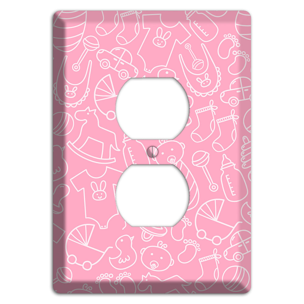 Line Art Baby Pink Duplex Outlet Wallplate