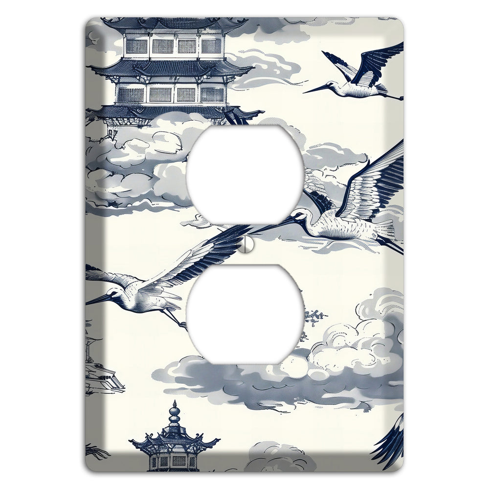 Crane Sky Toile Duplex Outlet Wallplate