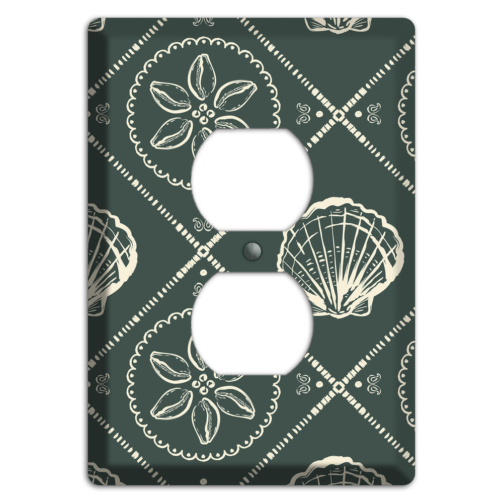 Slate Cowrie Medallion Duplex Outlet Wallplate