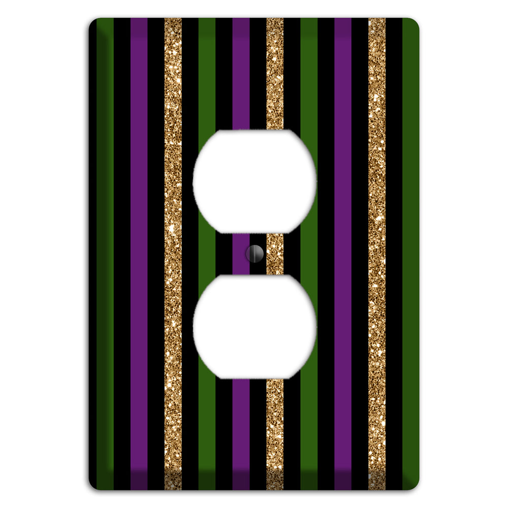 Carnival Stripes: Noir Duplex Outlet Wallplate