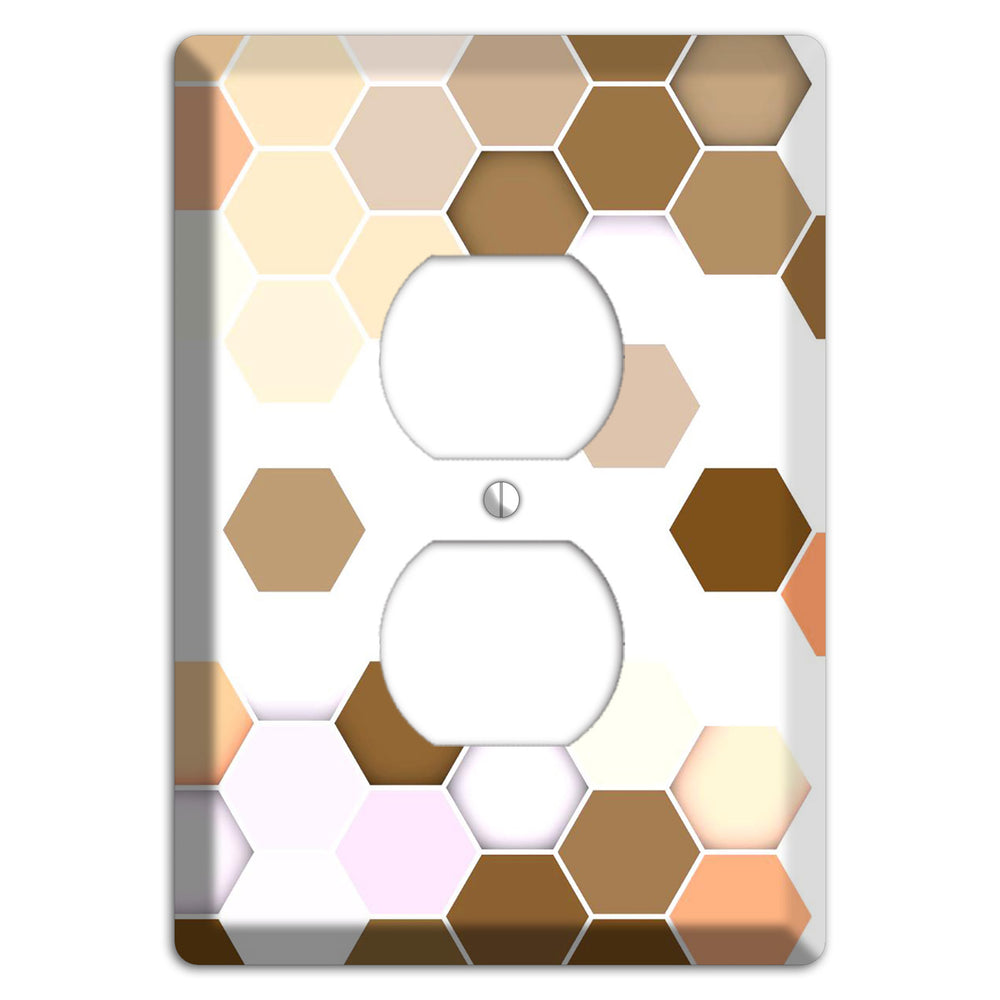 Hex Grid ‚Äì Sunset Terracotta Duplex Outlet Wallplate