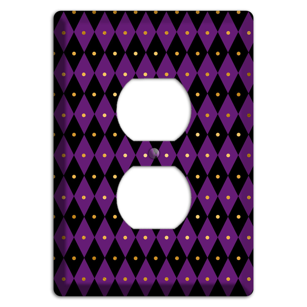 Royal Check: Violet Duplex Outlet Wallplate