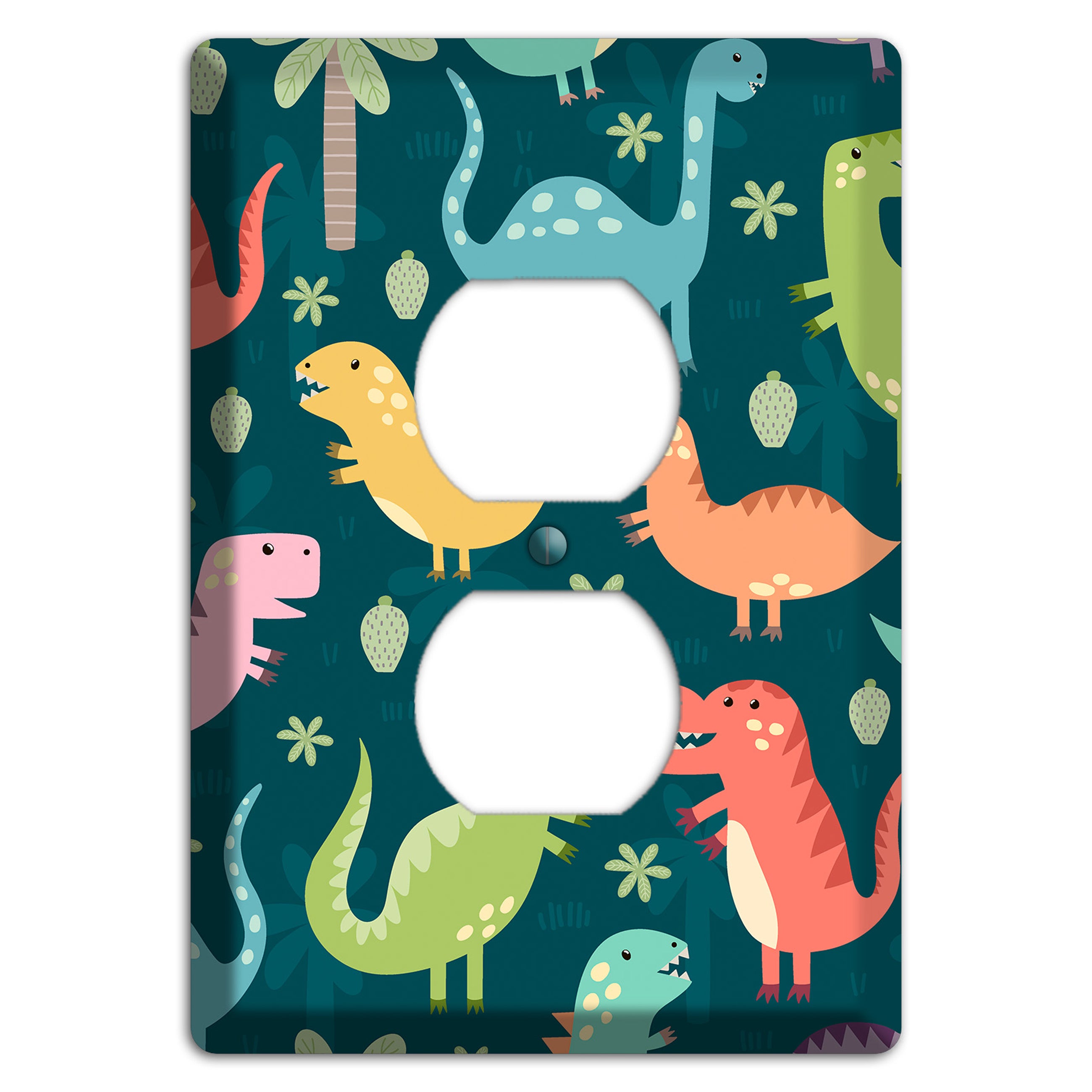 Jurassic Pals (Dark) Duplex Outlet Wallplate