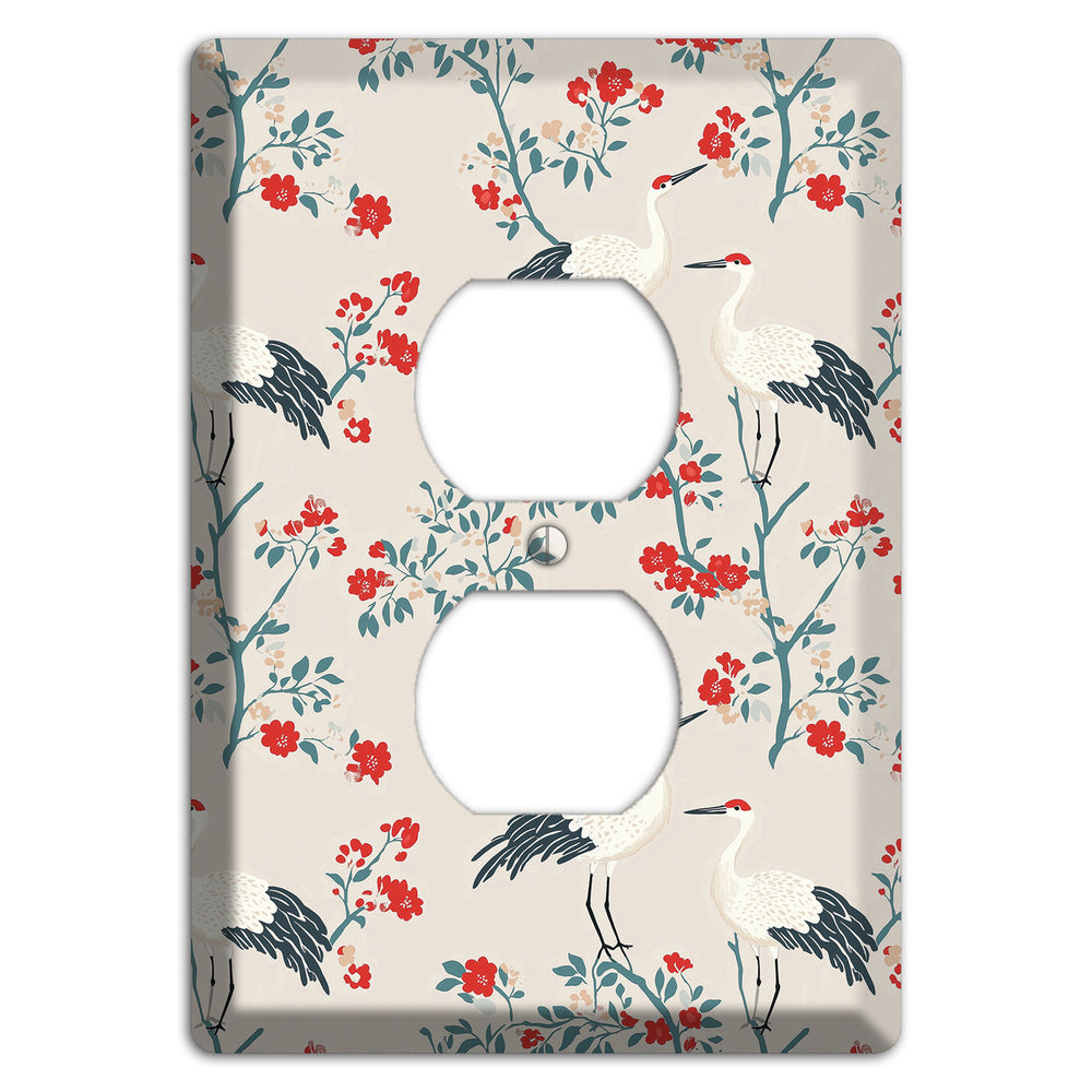 Ivory Blossom Vigil Duplex Outlet Wallplate