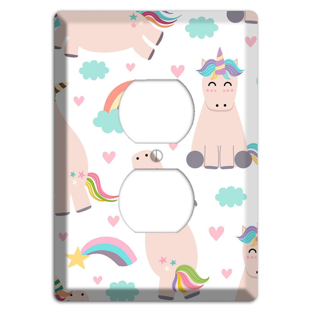 Rainbow Cloud Herd Duplex Outlet Wallplate