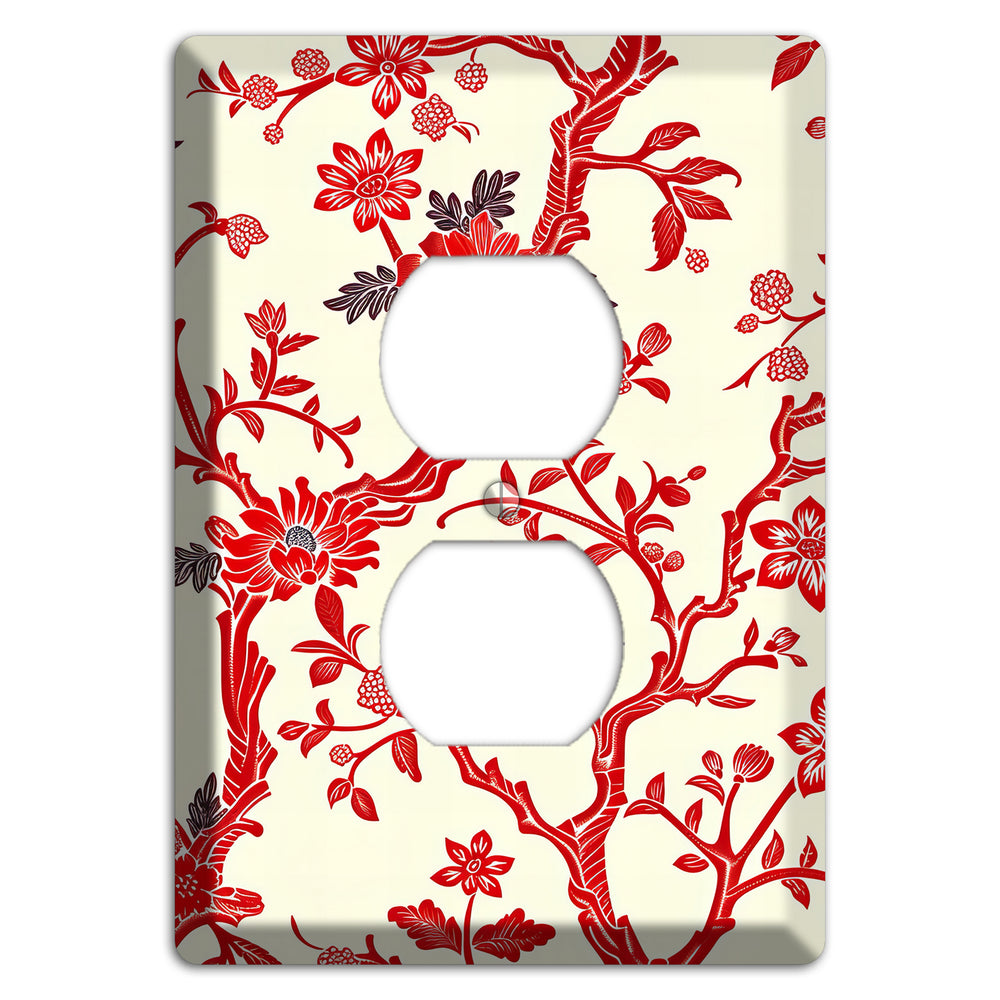 Crimson Branch & Bloom Duplex Outlet Wallplate