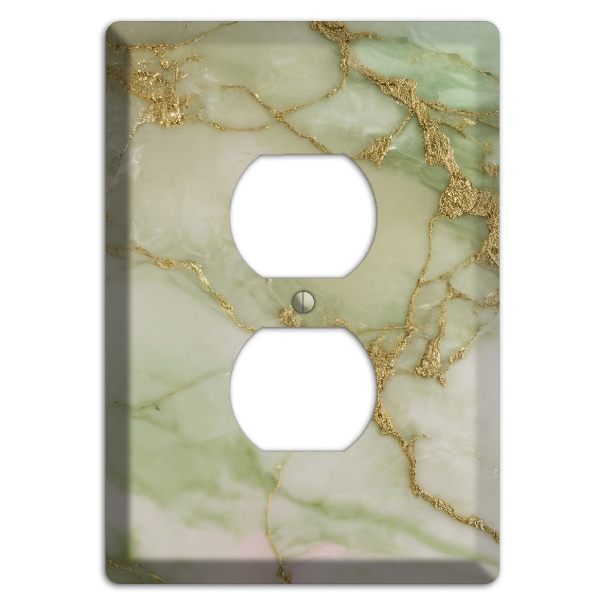 Swamp Green Marble Duplex Outlet Wallplate