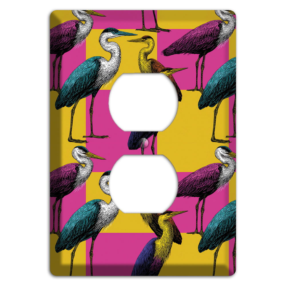 Magenta Heron Grid Duplex Outlet Wallplate