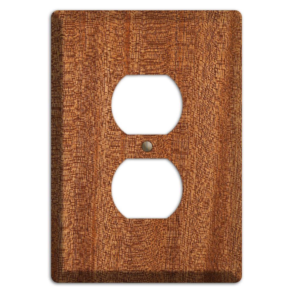 Mahogany Wood Duplex Outlet Cover Plate