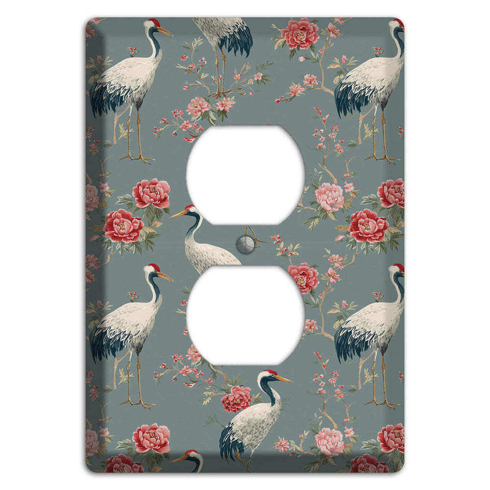 Slate Peony Vigil Duplex Outlet Wallplate