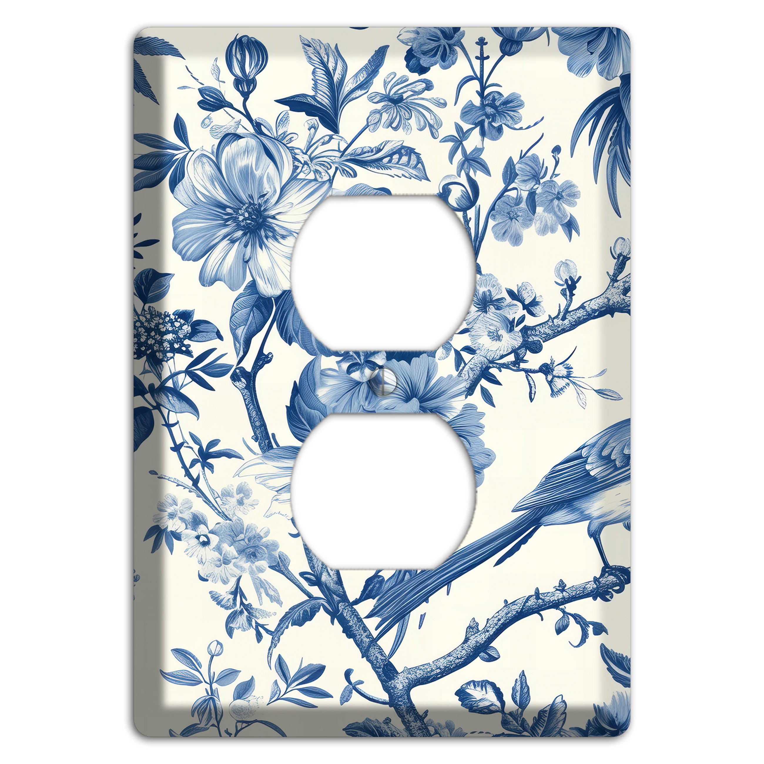 Garden Reverie Blue Duplex Outlet Wallplate