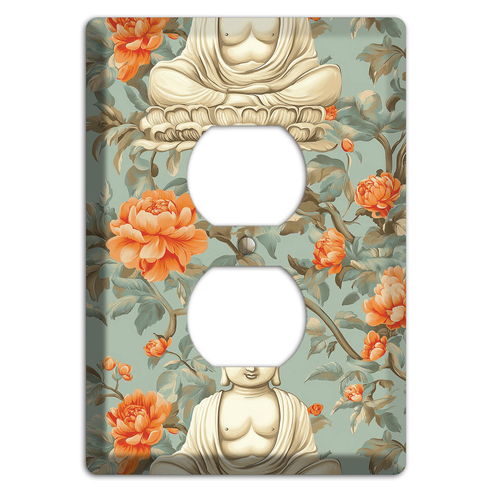 Lotus & Peony Duplex Outlet Wallplate