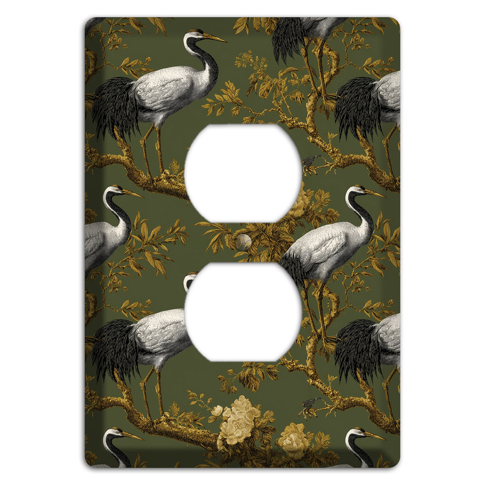 Olive Toile Sanctuary Duplex Outlet Wallplate