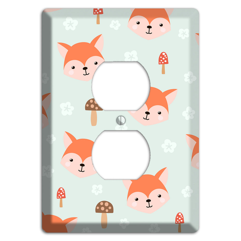Fox & Fungi Friends Duplex Outlet Wallplate