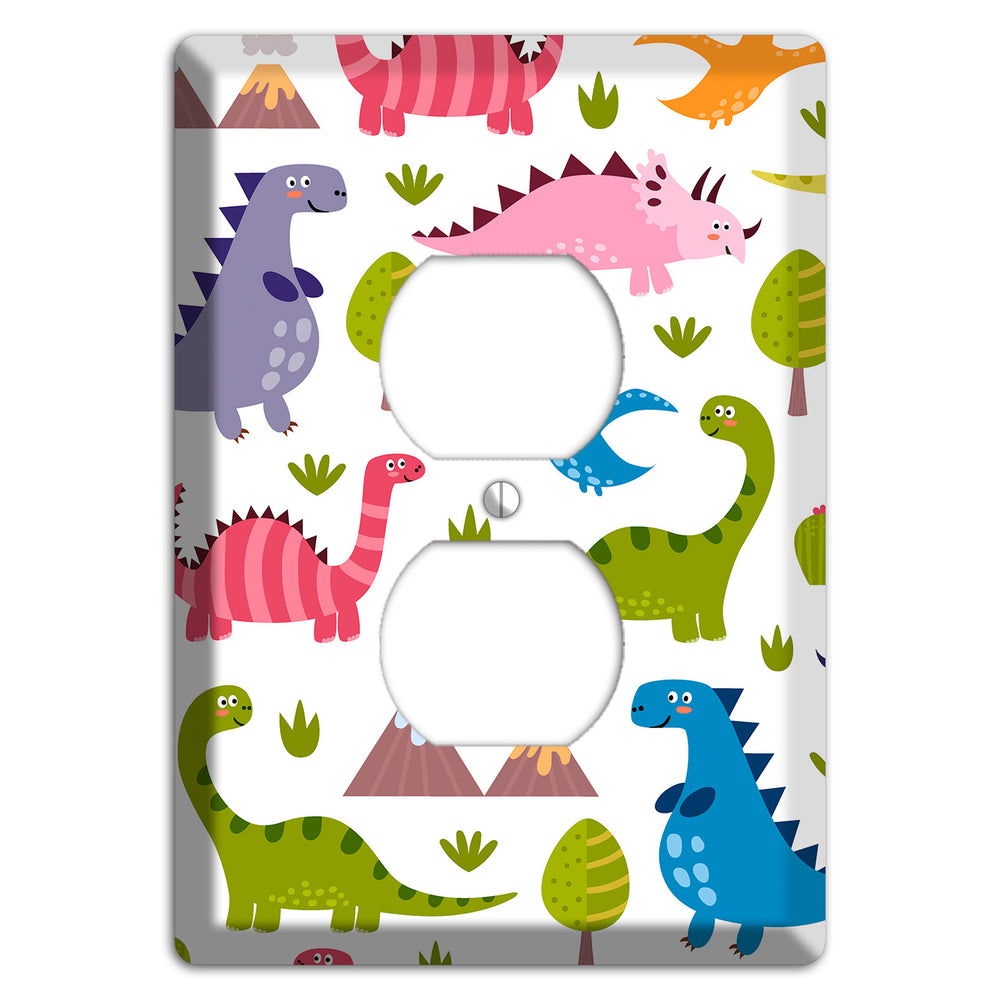 Dino Friends (Bright) Duplex Outlet Wallplate