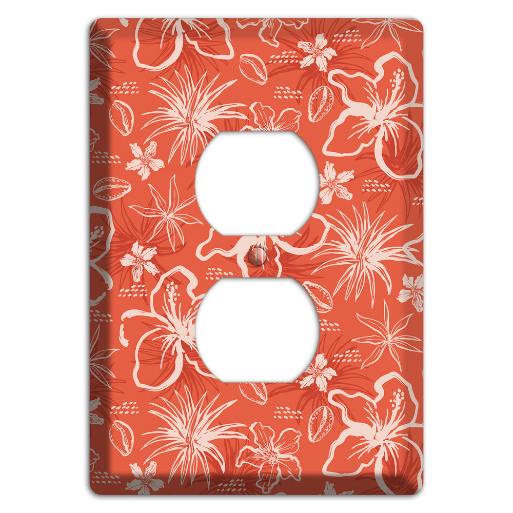 Coral Hibiscus Reverie Duplex Outlet Wallplate