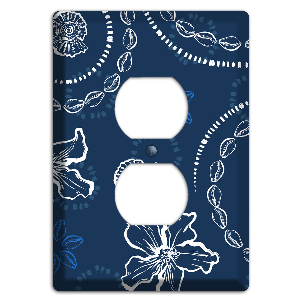 Indigo Cowrie Spiral Duplex Outlet Wallplate