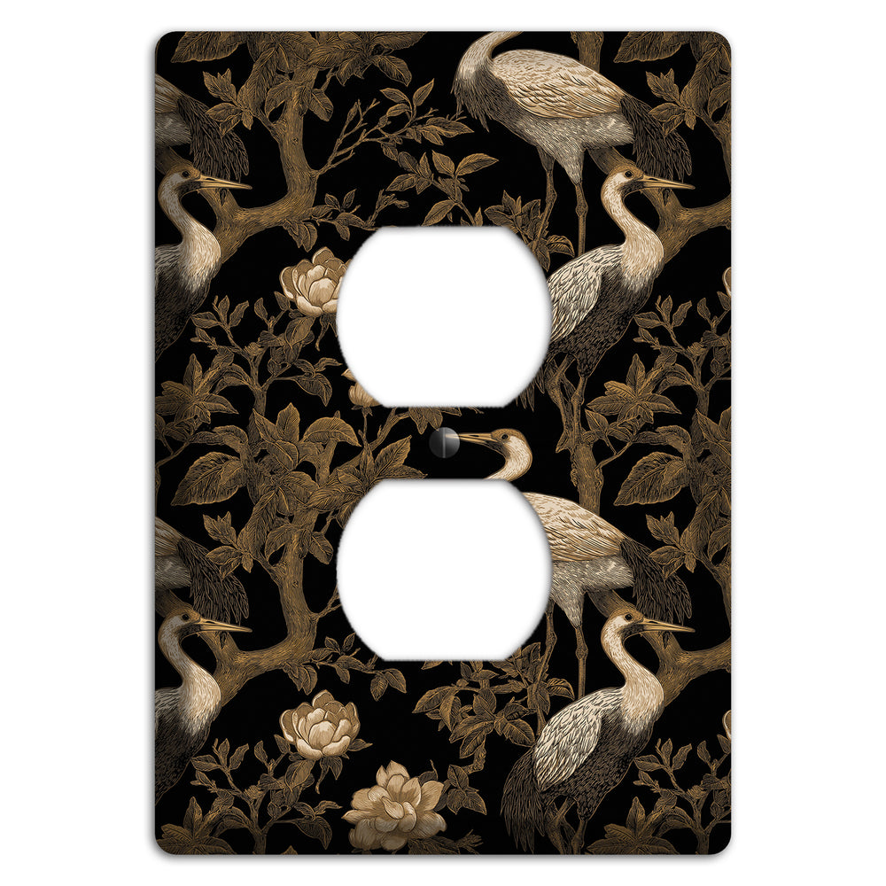 Obsidian Heron Dusk Duplex Outlet Wallplate