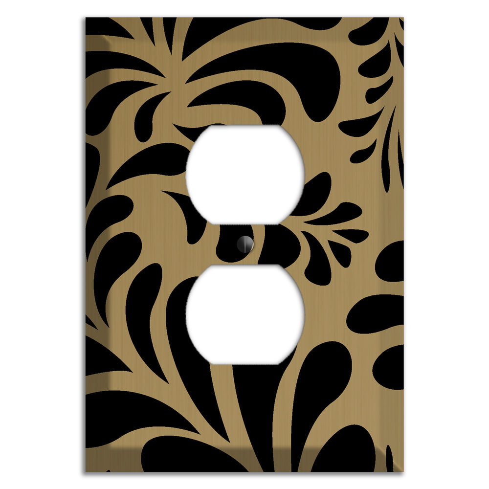 Tower Gold Jungle Fan Duplex Outlet Wallplate