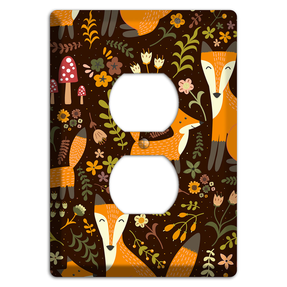 Fox Garden (Chocolate) Duplex Outlet Wallplate