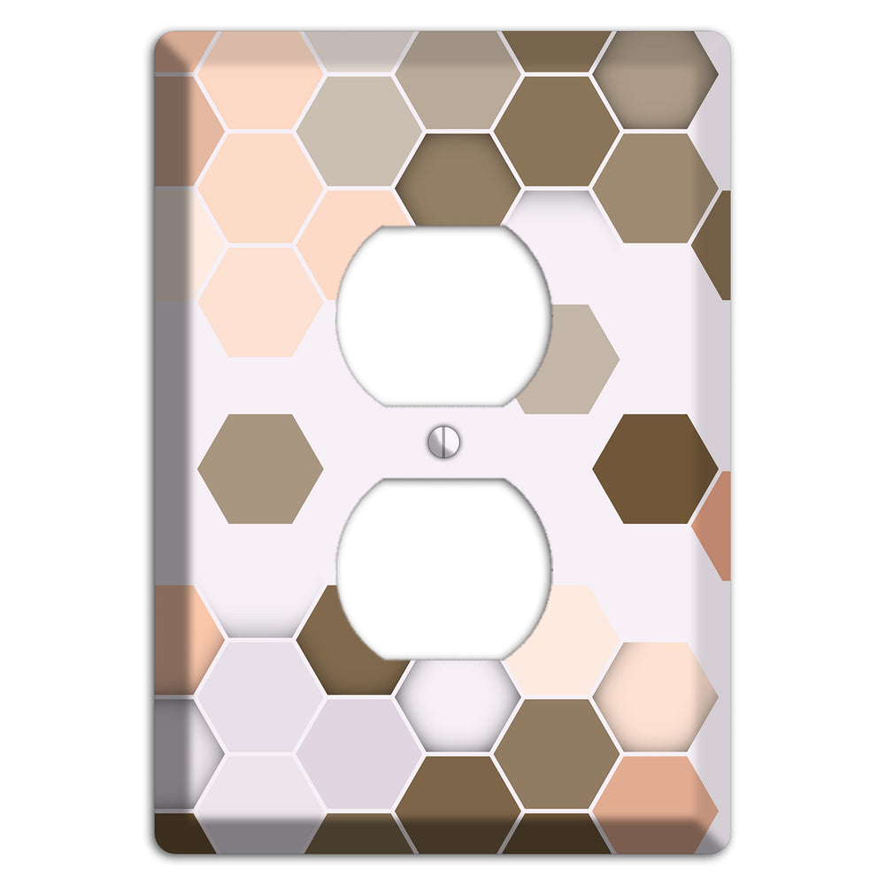 Clay & Terracotta Geometric Tiling Duplex Outlet Wallplate