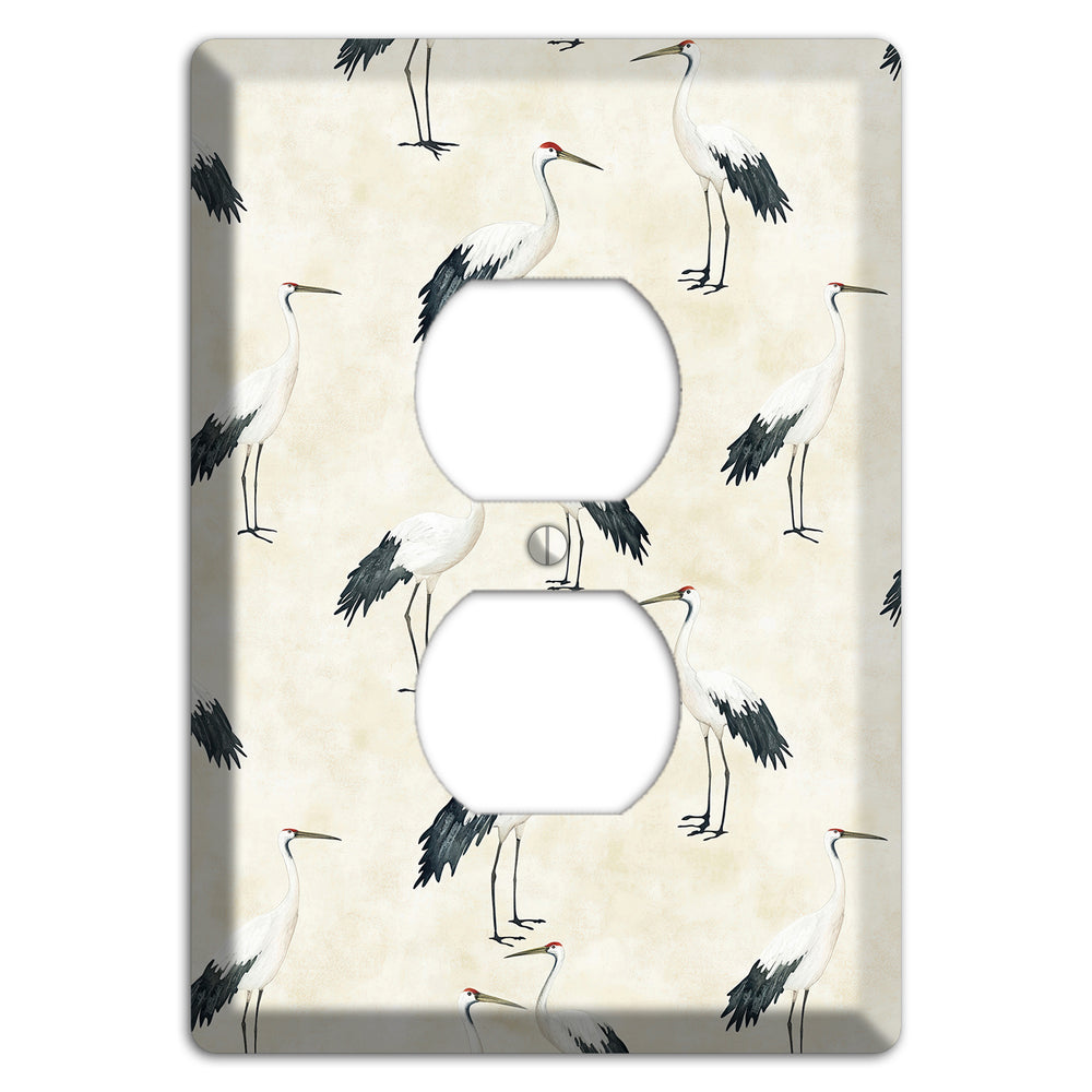 Pearl Crane Garden Duplex Outlet Wallplate