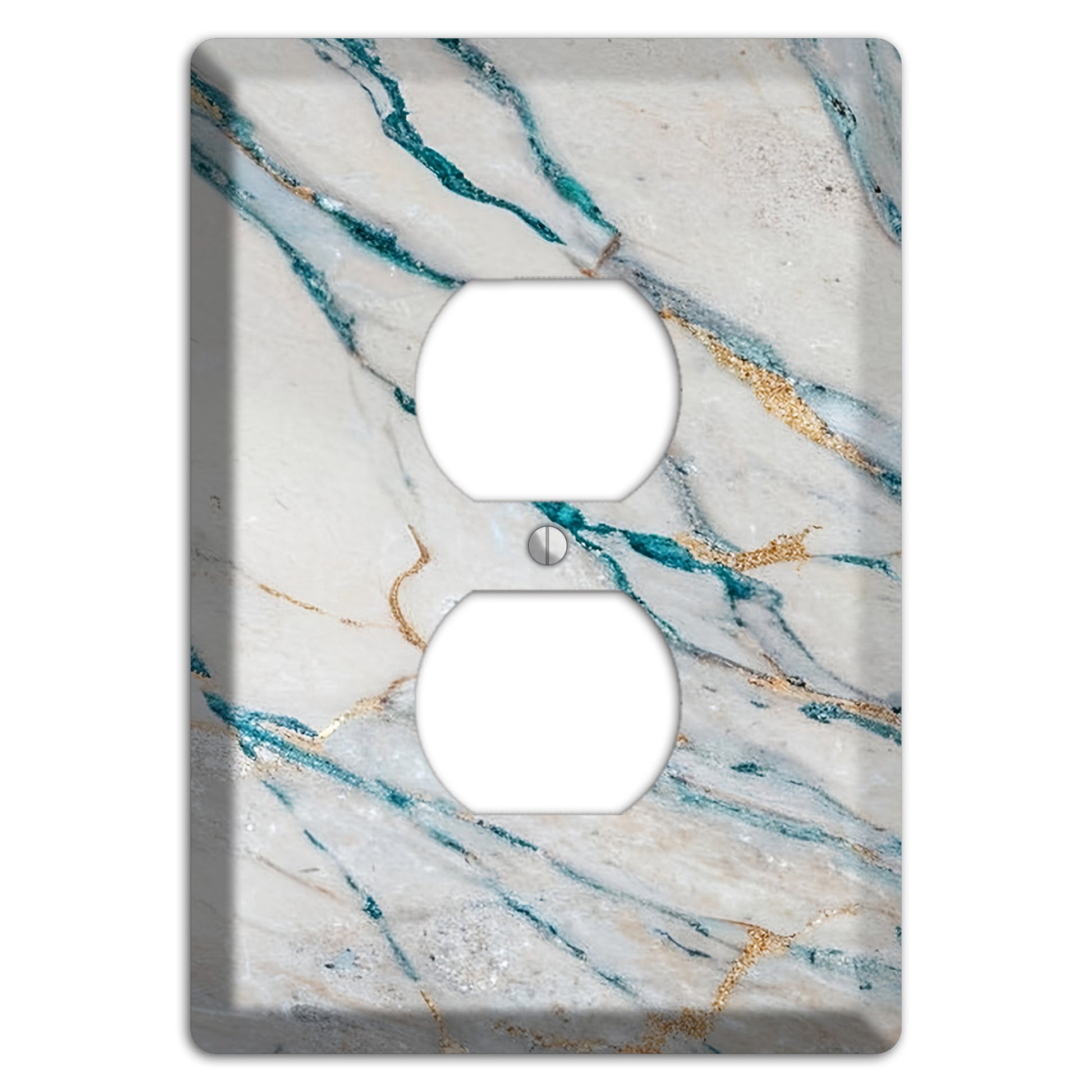 Bondi Blue Marble Duplex Outlet Wallplate