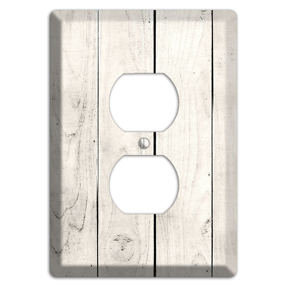 Whitewashed Planks Duplex Outlet Wallplate