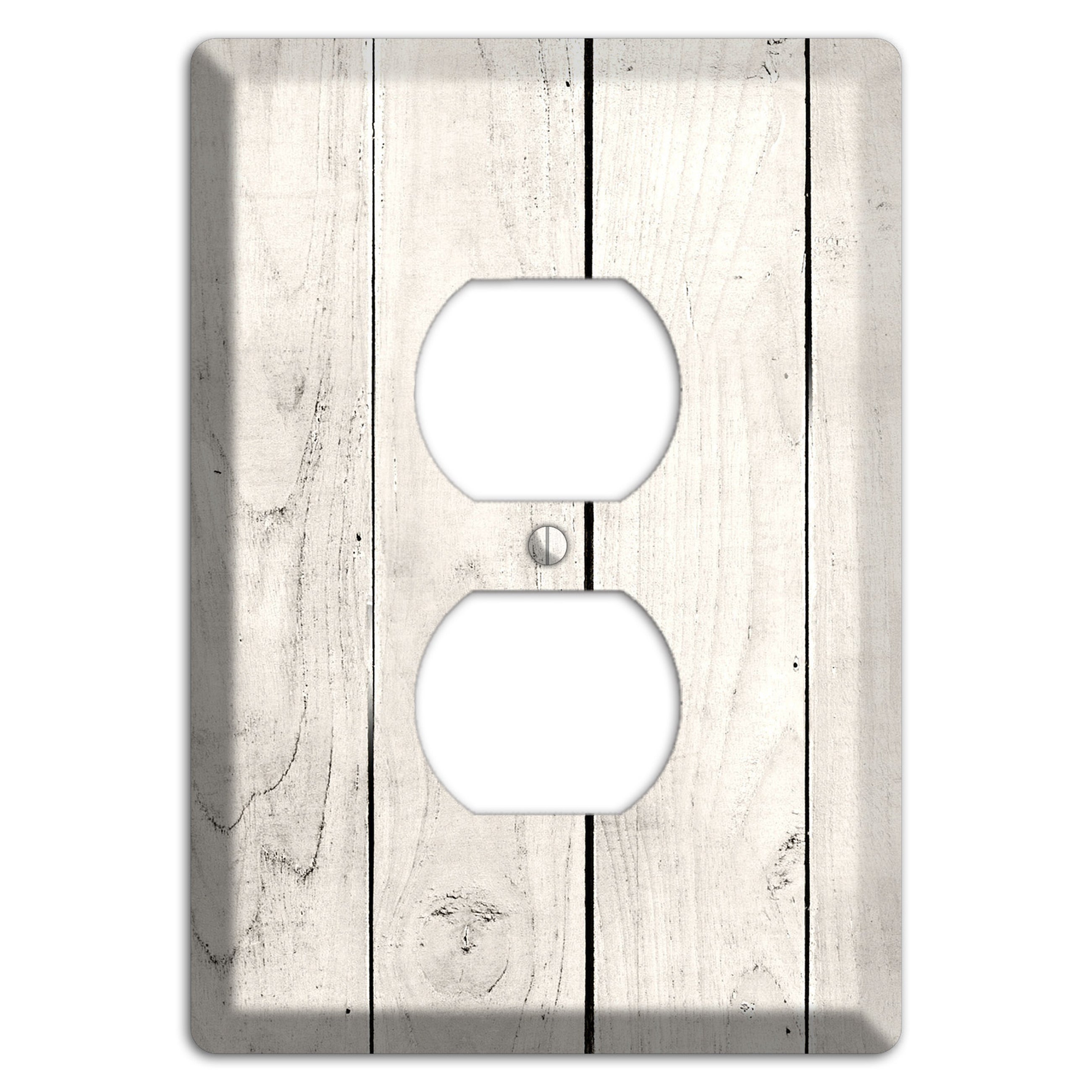 Whitewashed Planks Duplex Outlet Wallplate