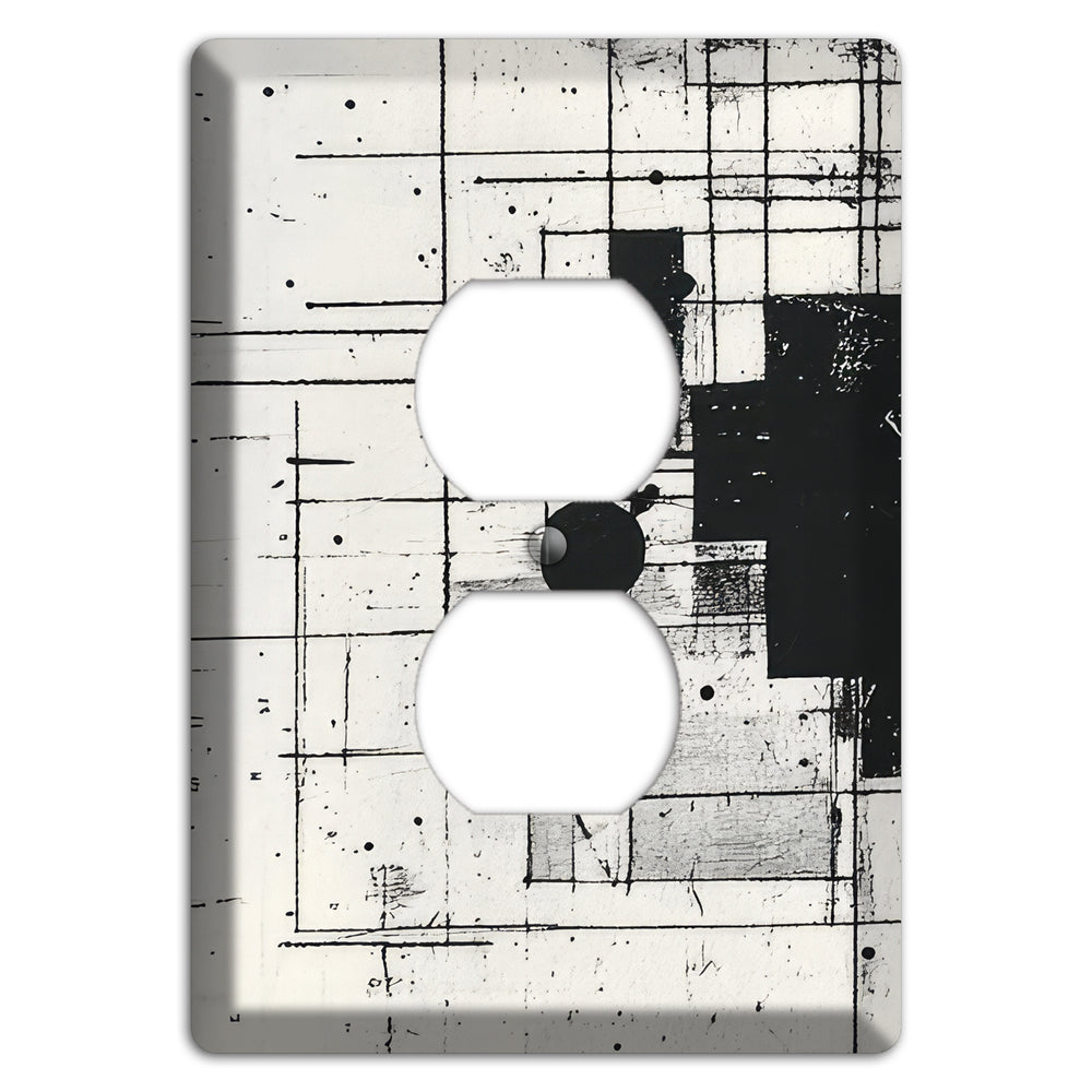 Drafting Ghost Grid Duplex Outlet Wallplate